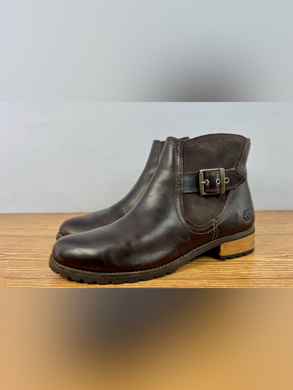 Timberland Earthkeepers Bethel Boots Womens 9.5 Brown Leather Ankle 8329A Buckle